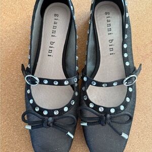 Gianni Bini Black Embellished Flats